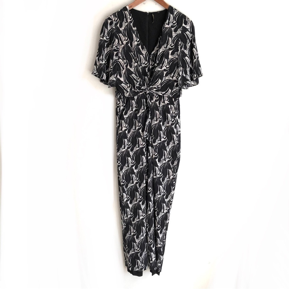 Kobi Halperin Jumpsuit Romper Black Floral Print